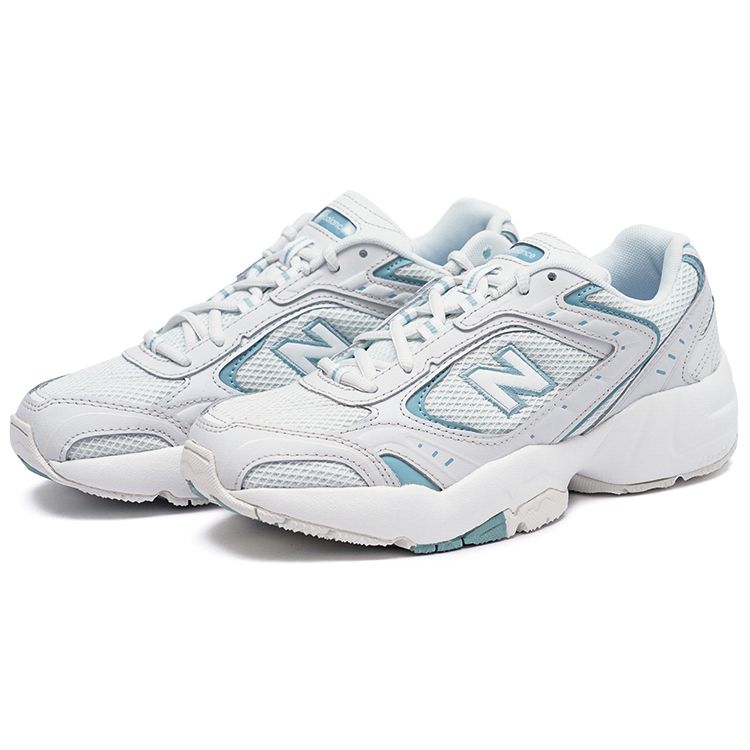 New Balance NB 452 Удобные Универсальные Кроссовки Низкие из Сетки и Синтетической Кожи на Шнуровке Женские кроссовки Белый Синий WX452WO