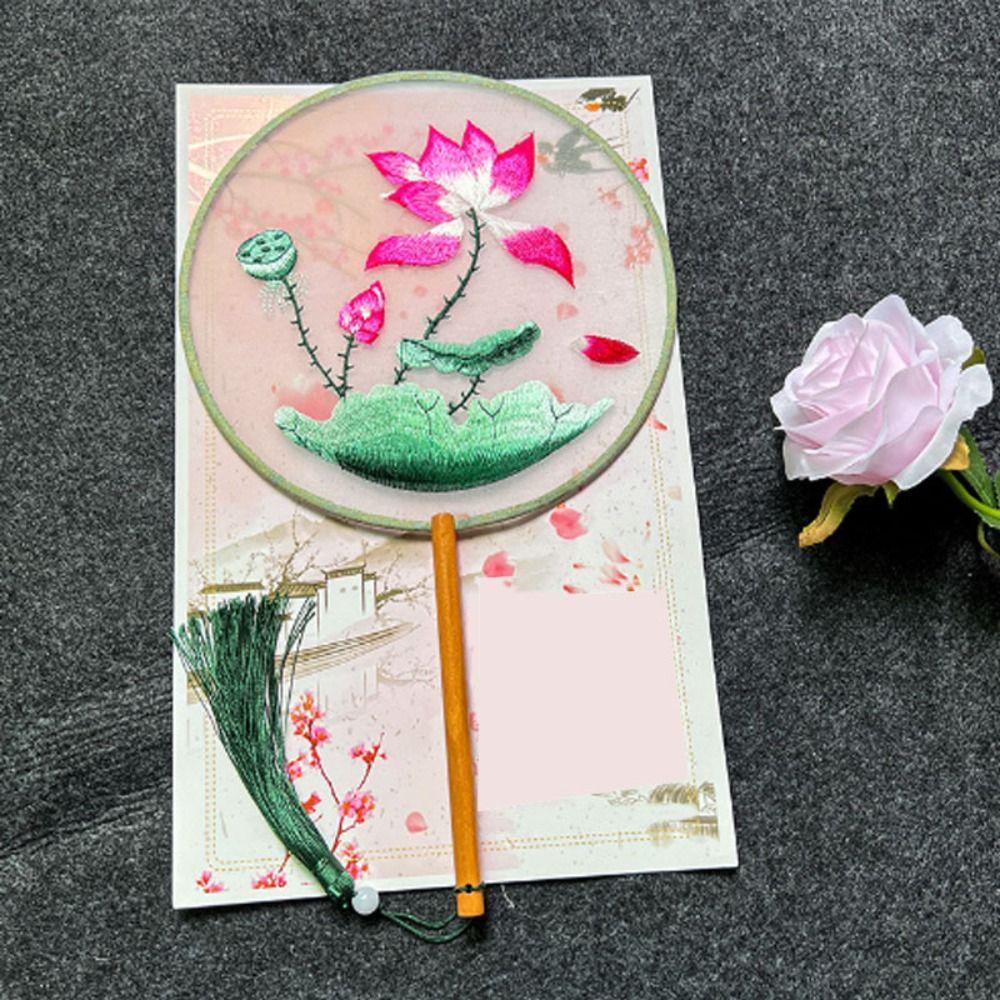 Ручной веер в китайском стиле с подвеской из шелка, винтажный вышитый веер, домашний декор