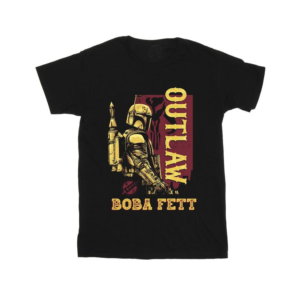 Star Wars Mens The Book Of Boba Fett Distressed Outlaw T-Shirt