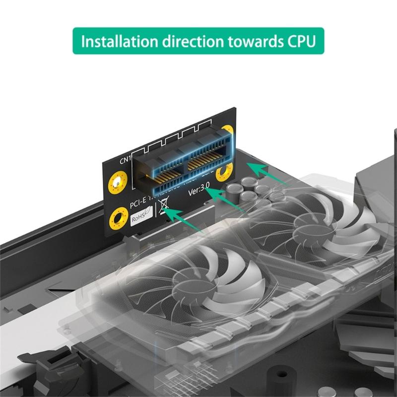 Карта-райзер PCIE X1 Адаптеры 90 градусов Карта-удлинитель PCIE Карта расширения для корпусов серверов малого форм-фактора 1U/2U