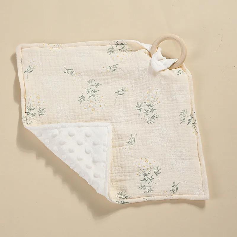 Baby Burping Cloth Diapers Square Muslin Burp Cloths Floral Muslin Washcloths Absorbent Layer Muslin Face Towels for Baby Infant
