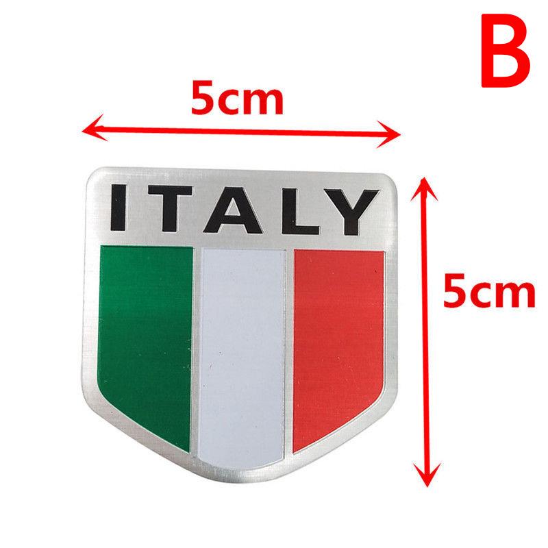 Aluminum 3D Metal ITALY Italian Flag Sticker Emblem Badge Decal Car Decorate