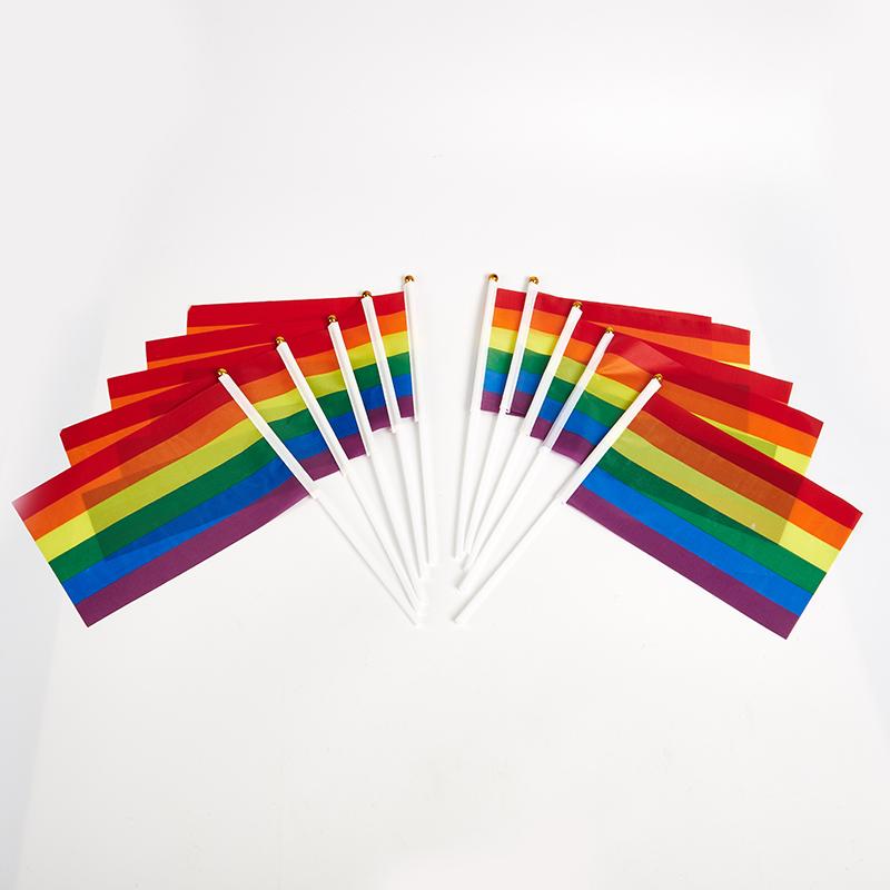 10 шт./упак. флаги гей-прайда, которые легко держать в руках, мини-маленькие радужные флаги, парадный фестиваль