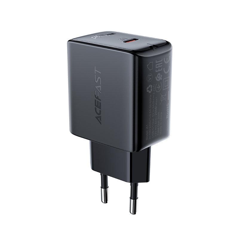 Fast USBC 20W Power Delivery Wall Charger Black