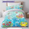 SpongeBob Cartoon Pattern Bedding Home Decoration Birthday Gift ( 1 duvet cover + 2 pillowcase, without core),fan merchandise.