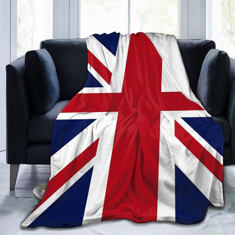 Пользовательское покрывало с флагом Юнион Джек, ультрамягкое, уютное, флисовое, портативное, легкое, фланелевое, для кровати, дивана