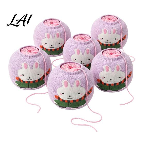 Crochet Thread Keeper Yarn Ball Storage Sleeve Cartoon Rabbit Design Reusable Soft Fabric Handmade Craft Gift Holder Dust Proof Organizer for Wool