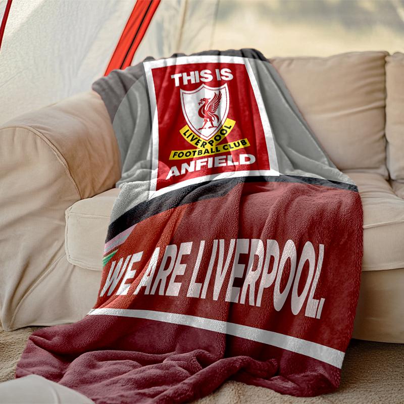 1pc Easy-Care Liverpool FC Blanket, Perfect for Couch, Bed, Home, Travel & More, Warm & Durable Printed Blanket