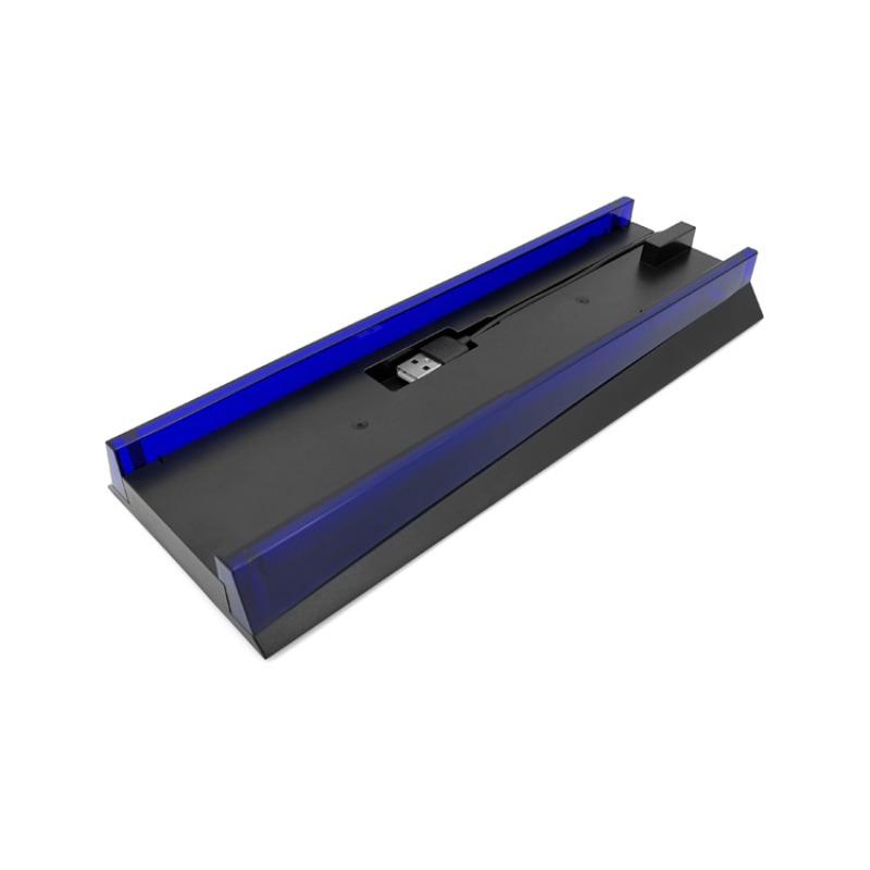 Stand with HUB & Blue Light for PS4, Blue Led Light Vertical Stand Base with 3 USB HUB Port for Sony Playstation4 PS4 Console