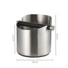 Coffee Knock Box Stainless Steel Espresso Non Slip Ground with Rubber Ring Beveled Bin