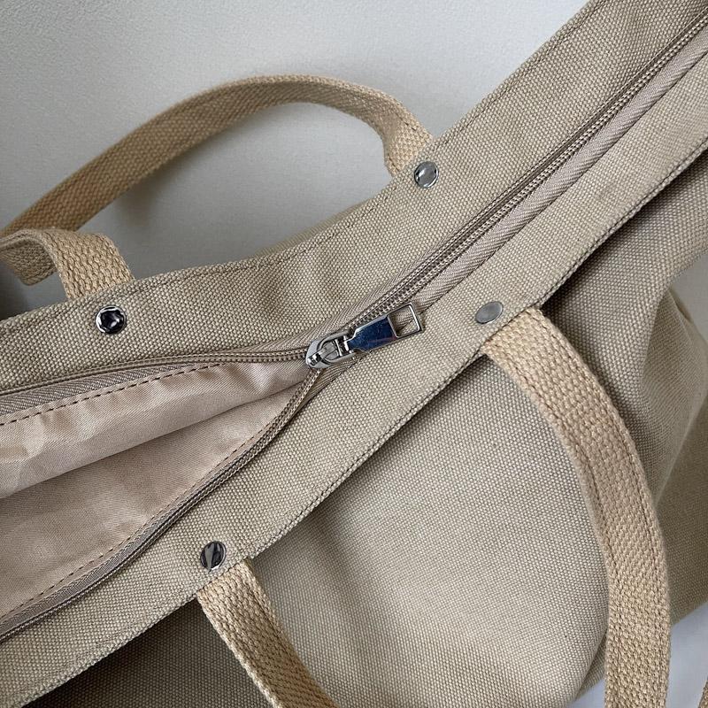 Холщовая сумка женская большая вместительная сумка через плечо студенческая однотонная сумка через плечо для поездок на работу