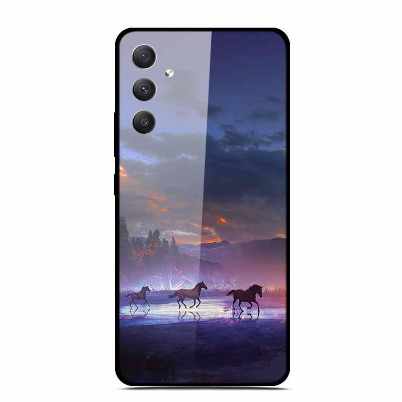 Чехол для телефона Samsung A35 5G - Персонализированный Цветной Закаленный Стеклянный, Противоударный.