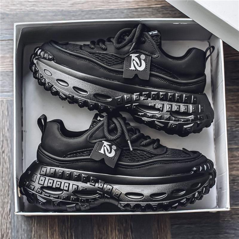 Summer Men's Shoes New Breathable Mesh Sports Shoes Men's Trend Versatile Thick Sole Heightening Casual Dad Shoes Men