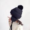 2-8T Baby Hat Big Pompom Beanie with Earflap Wool Plush Children Knitted Cap for Girls Boys Winter Thick Warm Kids Accessories