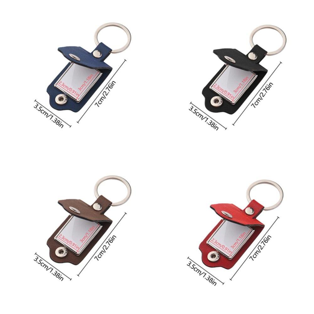 Photo Frame Key Chains PU Leather Car Key Ring Couples Friends Gifts Photo Keyring Men