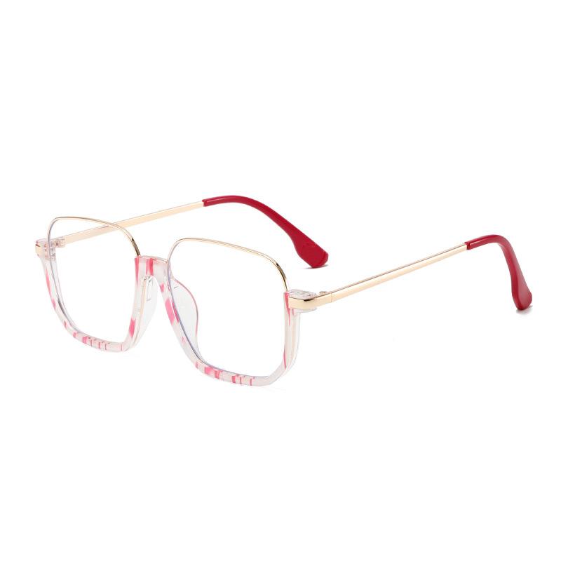 Half Frame Oversized Square Glasses Anti Blue Light Large Frame Reading Glasses Women Popular Transparent Eyeglasses Uv400