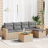 VidaXL Garden Lounge Set with Cushions 6 Pcs Beige Braided Resin, Outdoor Sofa Set, Corner Sofa Set 3325783