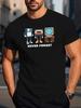 NEVER FORGET Letter Floppy Disk, Tape, Vintage Monitor Print Men'S Fashion T-Shirt, Casual Short-Sleeve Top for Men, New