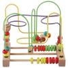 Wooden Bead Maze Activity Cube Fruits Slide Abacus Toddler Roller Coaster Educational Toy L