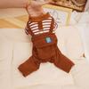 Yousheng Cat Dog Clothing Fake Two-Piece Design Four Legged with Traction Ring Striped Thickened Autumn Winter Dog Clothes