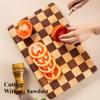 Solid Wood Cutting Board Household Use Wooden Double Colors Anti-skid Cutting Board Mosaic Chopping Pad Food Tray Kitchen Items