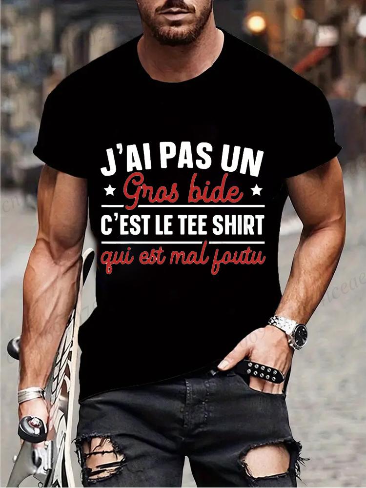 I Don't Have A Big Paunch Men T Shirt Funny French Humor Gift Y2k T-shirt Summer Casual Unisex Tee Fashion Summer Tee Shirt Tops