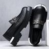 Трендовая нишевая мужская обувь новая модная обувь на платформе с увеличением высоты кожаная обувь универсальная повседневная обувь натуральная кожа для работы и учебы прилив