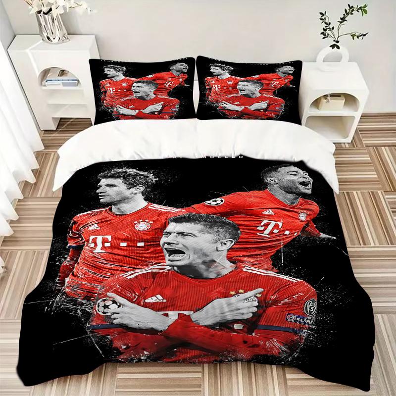 3Pcs Bayern Munich Stars Bedding Sets For All Sizes New 3D Printed Bed Cover Comforter Duvet Cover Pillowcase Bedroom Decoration