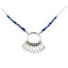 [P9257] - Silver Blue Rhodium-plated 'Boho' Silver Necklace - 25x15 Mm