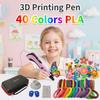 3D-ручка 3D-ручка для рисования Дети 40 цветов 1,75 мм PLA-филамент DIY-рисование для детей Мальчиков Девочек Подарки на день рождения с дорожным кейсом