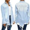 Women Jeans Jackets Spring Summer Ripped Denim Vintage Casual Denim Jacket Long Sleeve Female Chic Coat Streetwear 2024