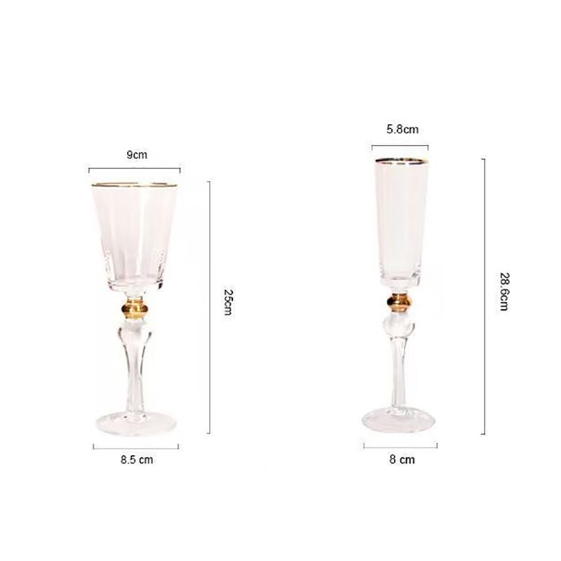 Creative Crystal Glass Red Wine Glass Vintage Sparkling Red Wine Glass Gold Edged Champagne Whiskey Cup Household Bar Drinkware