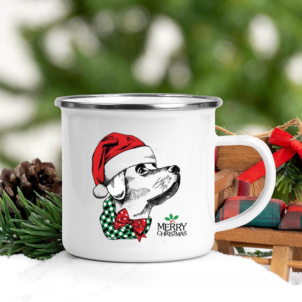 Santa Hat Animal Dog Cat Print Creative Coffee Cup Camping Mug Kawaii Unusual Tea Cup Friends Drinkware Cups To Sublimate Cupshe