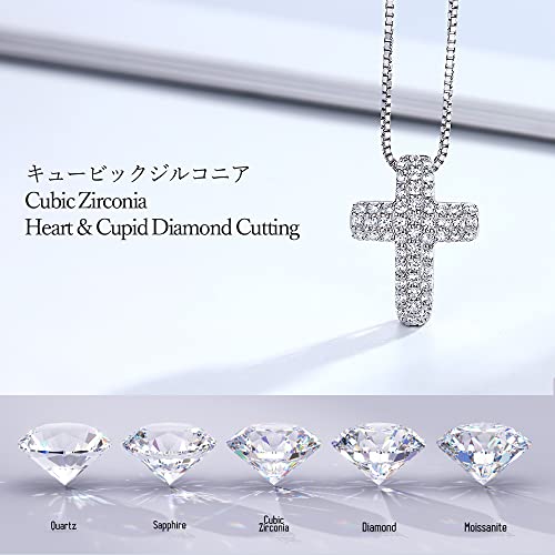 Ожерелье Takeda Jewelry с крестом, паве, стерлинговое серебро, 0,52 карата, кубический цирконий высочайшего качества, 45 см, бесплатный удлинитель, венецианская цепочка (Белое золото)
