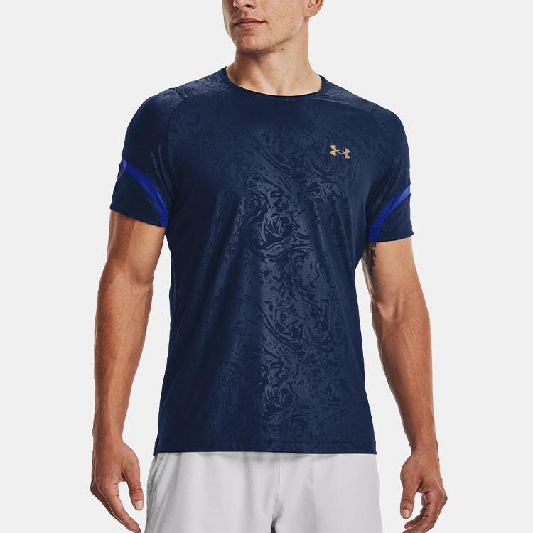 Under Armour Футболка прямого покроя Dopamine с круглым вырезом и коротким рукавом с принтом логотипа, мужская, темно-синяя, 1370318-408