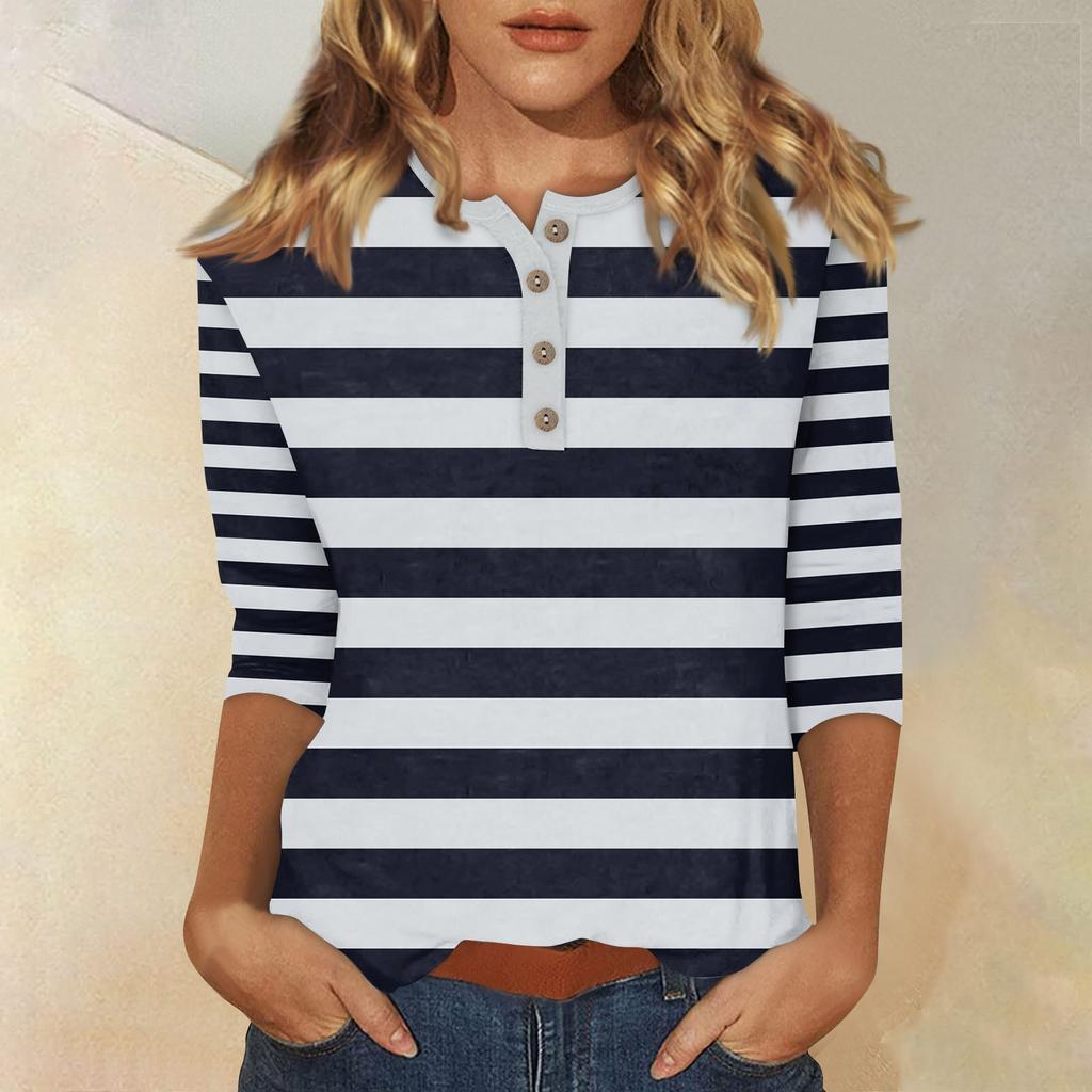 Женские футболки с милым принтом, блузки, повседневные базовые топы больших размеров, пуловеры для рубашек с рукавами 3/4