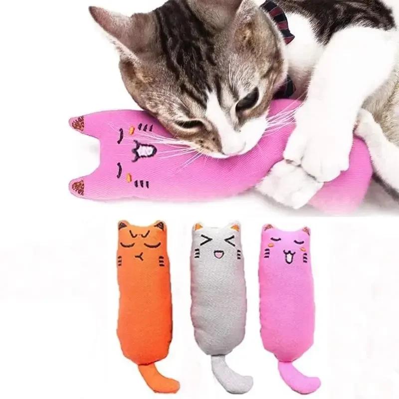 Игрушки с кошачьей мятой, симпатичная плюшевая подушка для большого пальца, скрежещущая зубами, устойчивая к укусам, дразнящая, расслабляющая, жевательная игрушка для кошек, аксессуары для домашних животных