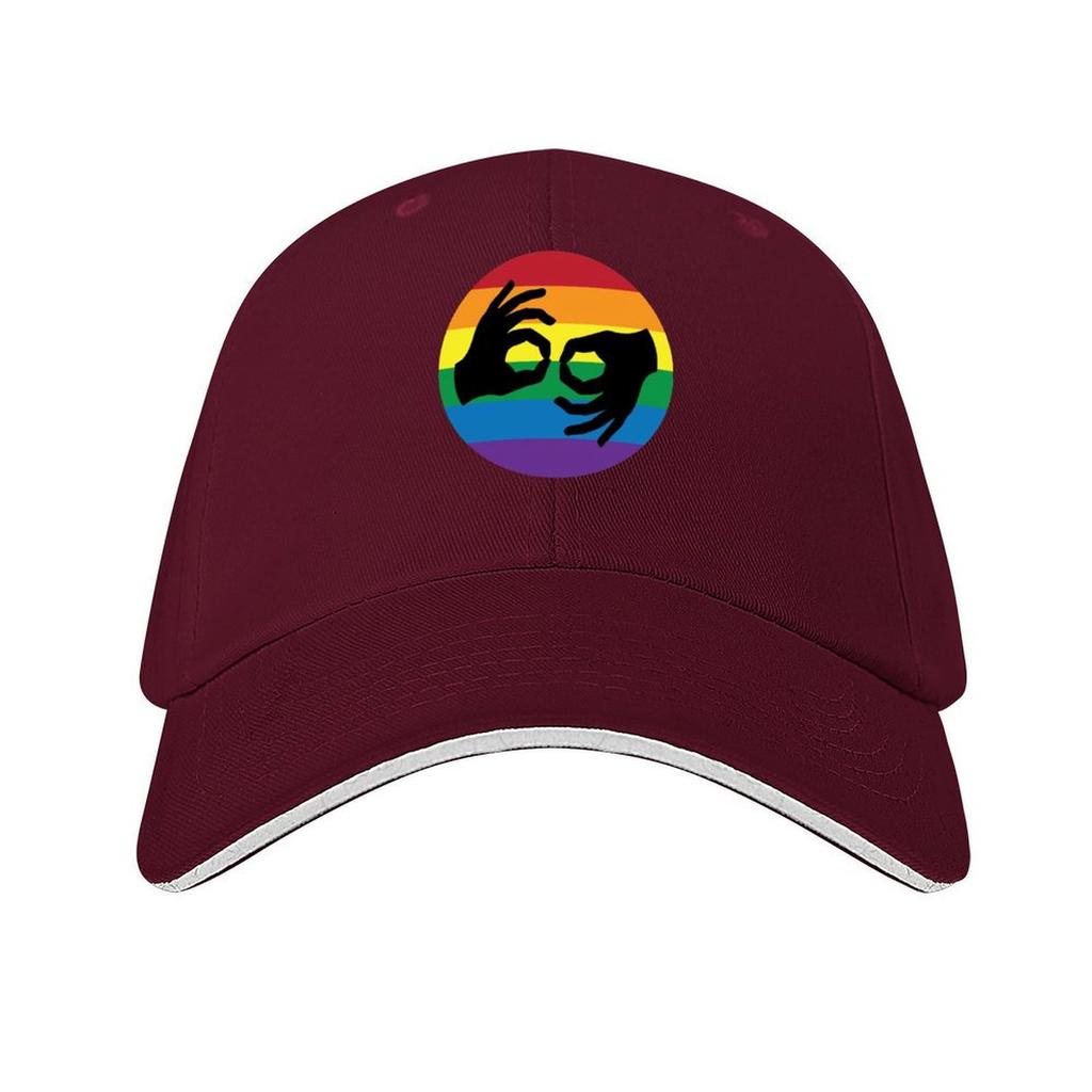ASL LGBTQ Rainbow American Sign Language Interpreter Symbol Hands Baseball Cap fashionable sun hat Snap Back Hat Women Unisexs