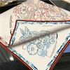 POBING Hand Rolled Twill Silk Scarf Women Horse Head Double Print Square Scarves Wraps Echarpes Foulards Femme Hijab 90CM
