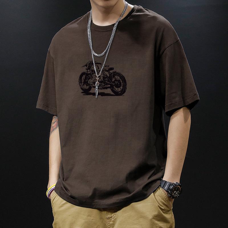 Хлопковая футболка с коротким рукавом черная белая Модная Все сочетается Дышащая Летняя Спортивная футболка Мужской Топ