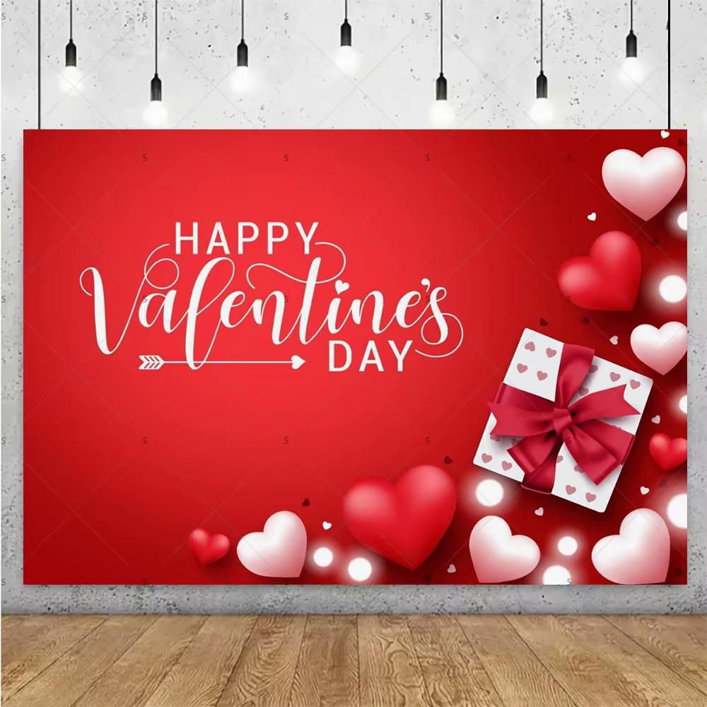 Balloon Red Love Heart Rose Background Happy Valentines Day Backdrop Supplies Valentines Day Party Decoration Photo Shoot Pro