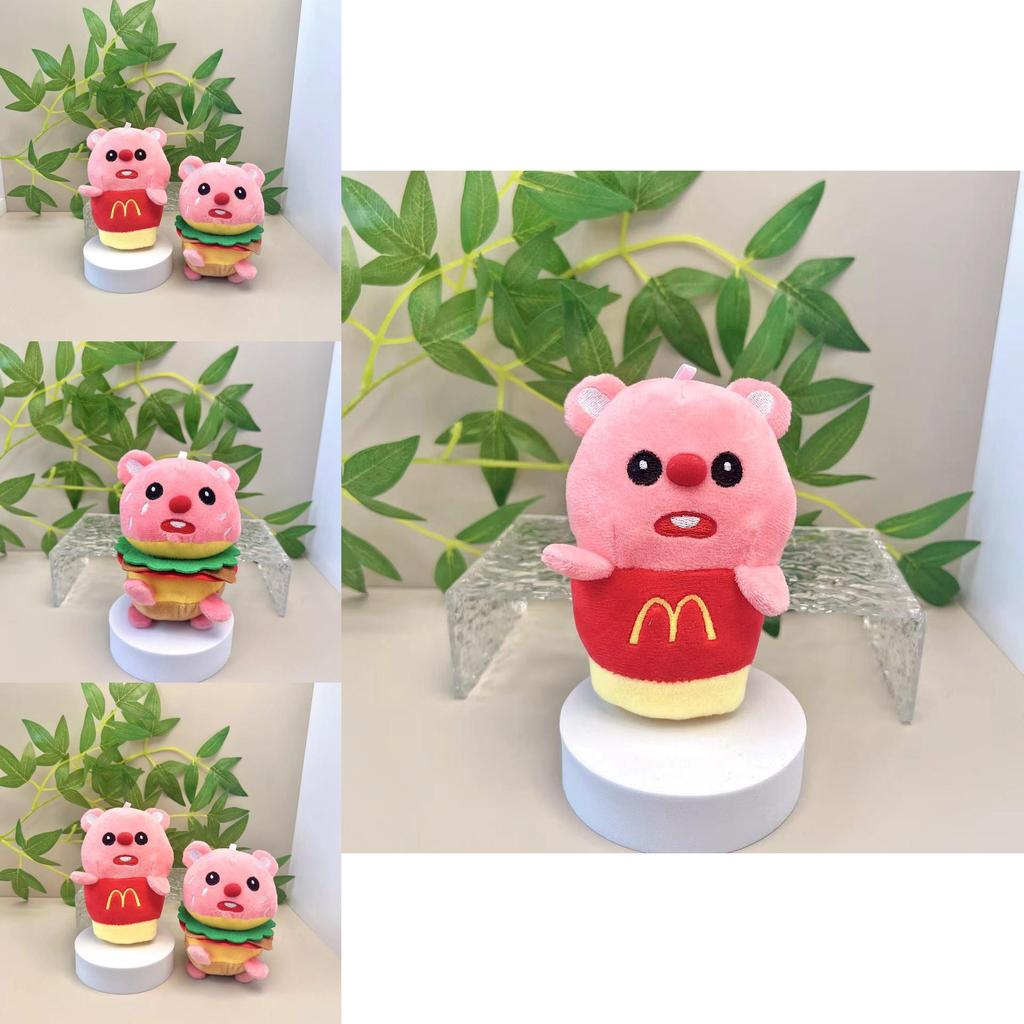 Очаровательная плюшевая кукла бобра с дизайном гамбургера и картофеля фри для подарков и аксессуаров
