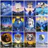 5d Diamond Painting Wolf Mosaic Animal Rhinestones Pictures DIY Diamond Embroidery Tiger Cross Stitch Mountain Wall Art