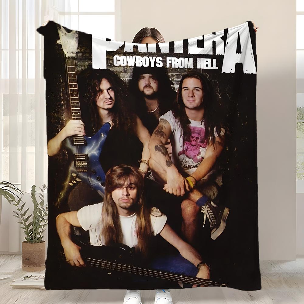 P-Pantera Band Throw Kid-Friendly Flannel Throw Blanket Soft Warm Anti-Static Washable All Season