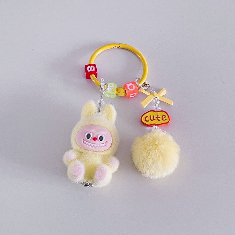 Mini Labubu Furball Backpack Mobile Pendant Cute Keychain Gift