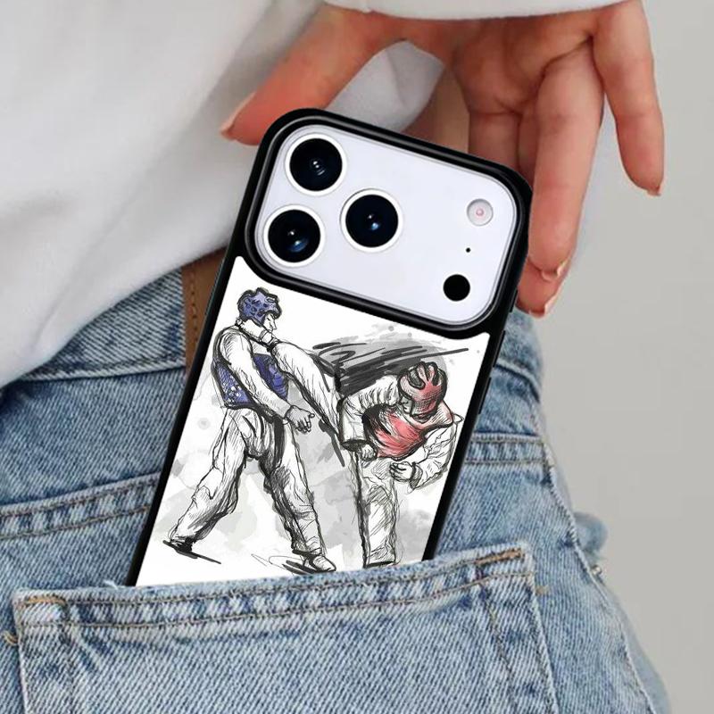 Kung Fu Taekwondo Martial Arts Phone Case for iPhone 17ProMax 12 13 14 15 16e 17 Pro Max Plus Air Cover