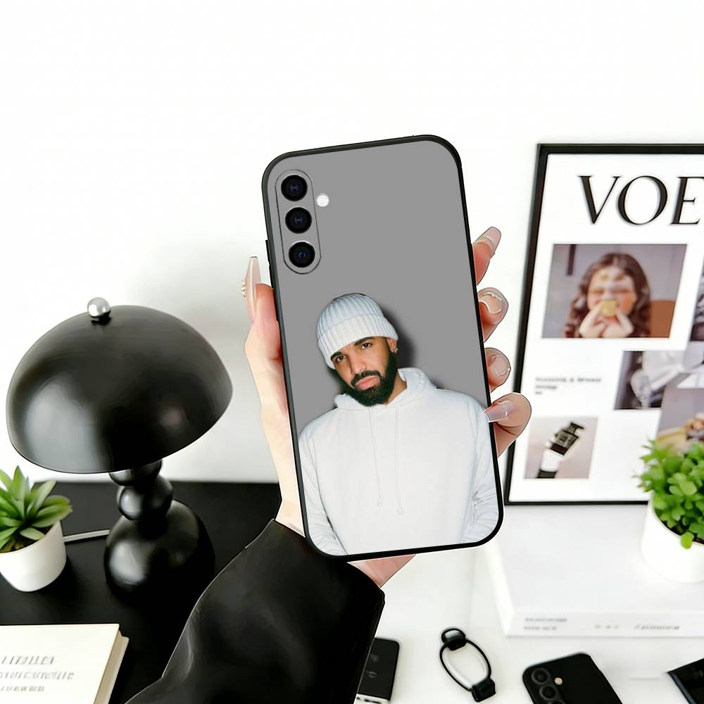 D-Drake S-Style Views Phone Case Black Silicone Soft For Samsung Galaxy A73,A72,A71,A70,A53,A52,A51