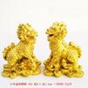 2 шт. Китайские смоляные украшения Кирин, для дома, гостиной, спальни, магазина, рабочего стола, поделки, фэн-шуй, фигурка животного из металла
