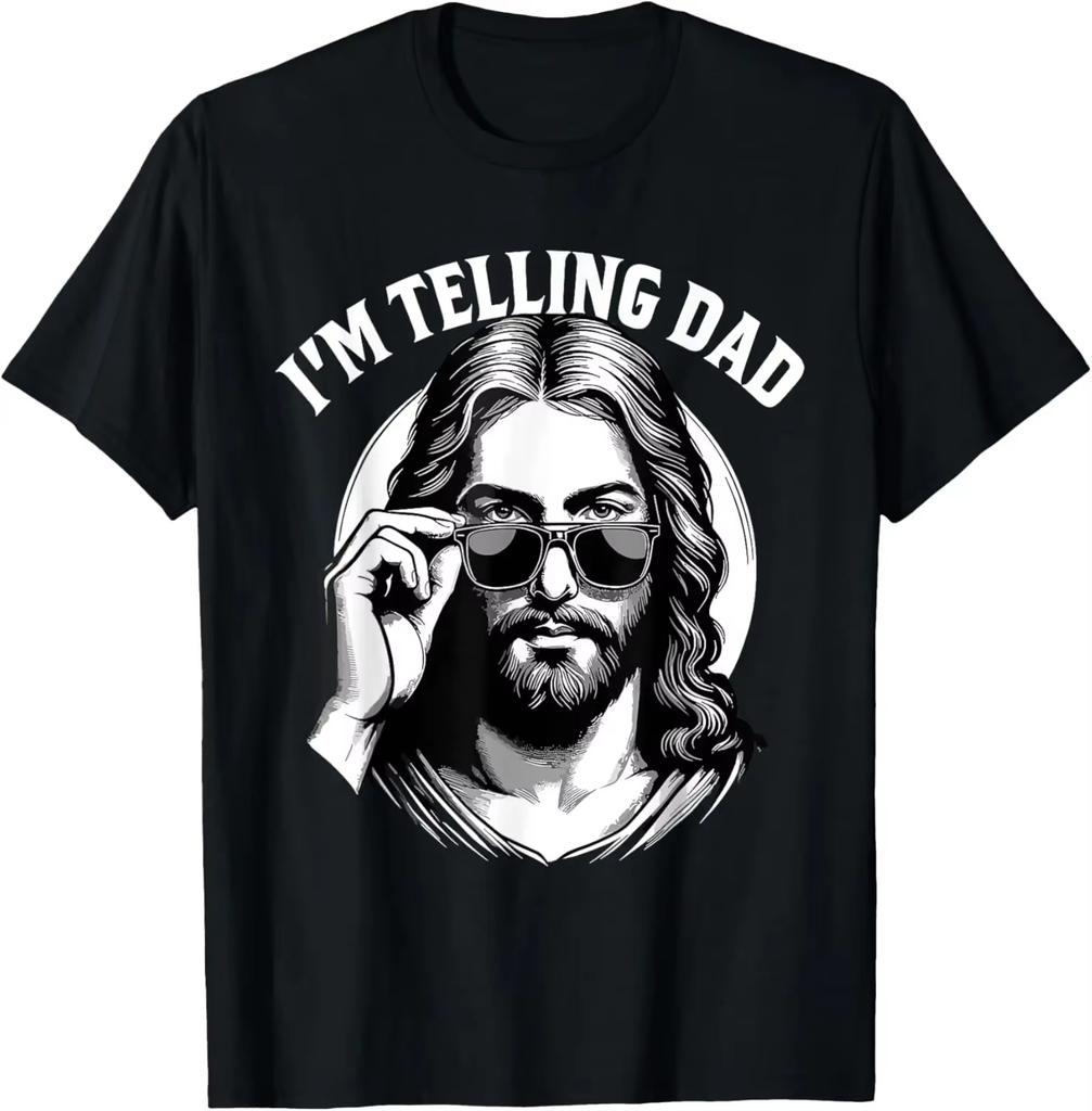 2026 Summer Unisexs Letter Jesus Pattern Printed Round Neck Tshirt Neutral 100 Cotton Soft Breathable Short Sleeve Large