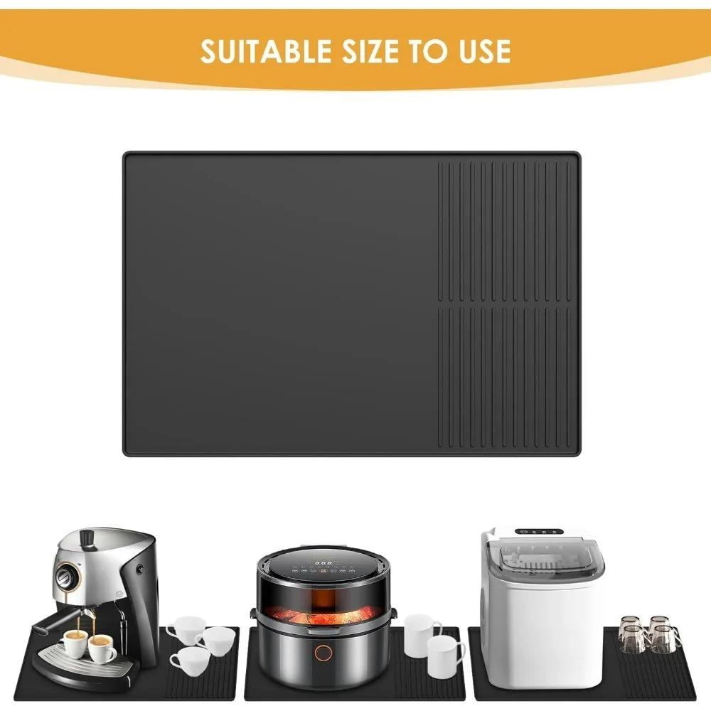 Силиконовый коврик для кофейного бара с приподнятым краем, защитник столешницы, подходит для эспрессо-машины и посудомоечной машины, легко чистится и многоразовый